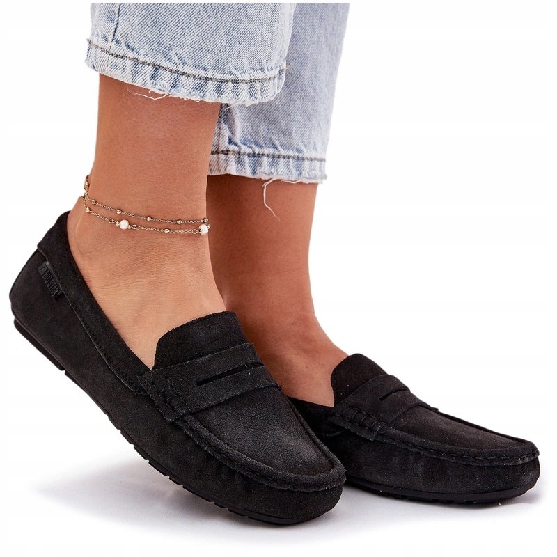 Dámské Mokasíny Z Přírodního Semiše Big Star RR274948 Černé 36