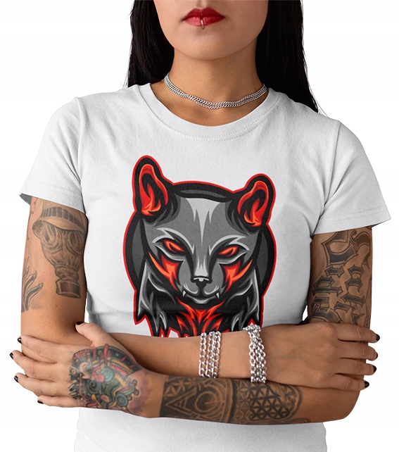 

Koszulka t-shirt Damska z nadrukiem kota