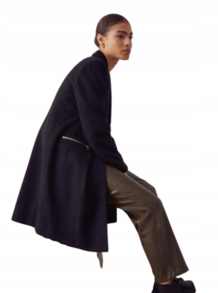 Warehouse Hnědý Kabát S Rovnou Vlnou, 40 Yft