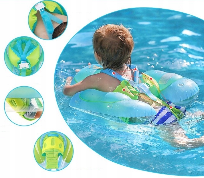 KOŁO DO PŁYWANIA PIERŚCIEŃ DMUCHANY PONTONIK Z DASZKIEM DLANIEMOWLĄT DZIECI Marka inna