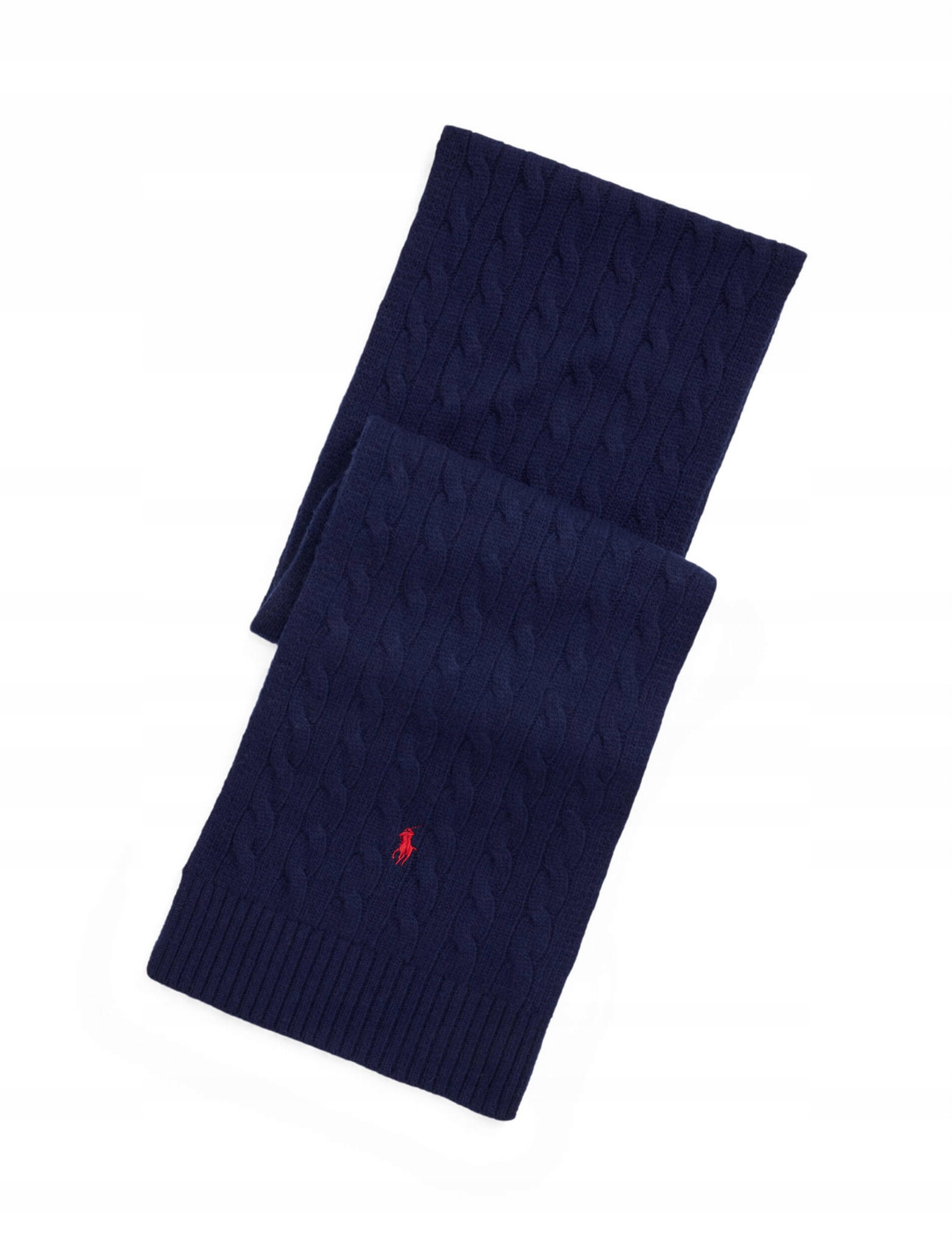 Pletená vlněná šála Ralph Lauren 449959345, barva tmavě modrá