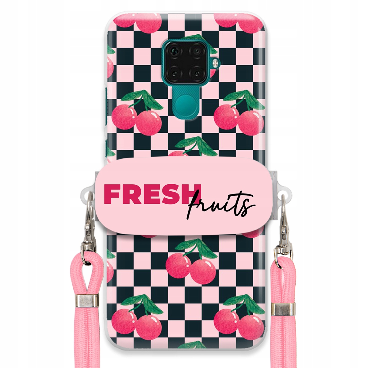 Puzdro pre Huawei Mate 30 Lite Ružové vodítko funkčný držiak Fresh Fruits