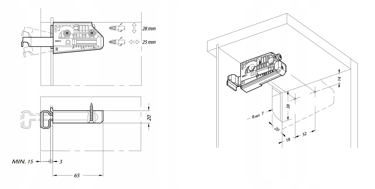 Zawieszka Camar 806 + zaślepka czarna 2 kpl Kod producenta 290.05.961+684+960+685
