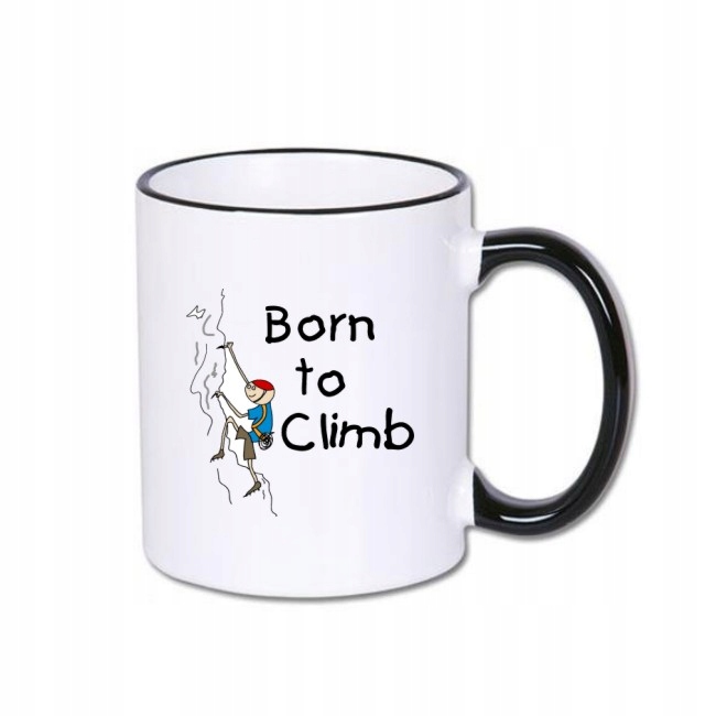 

Kubek czarny rant wspinaczka born to climb