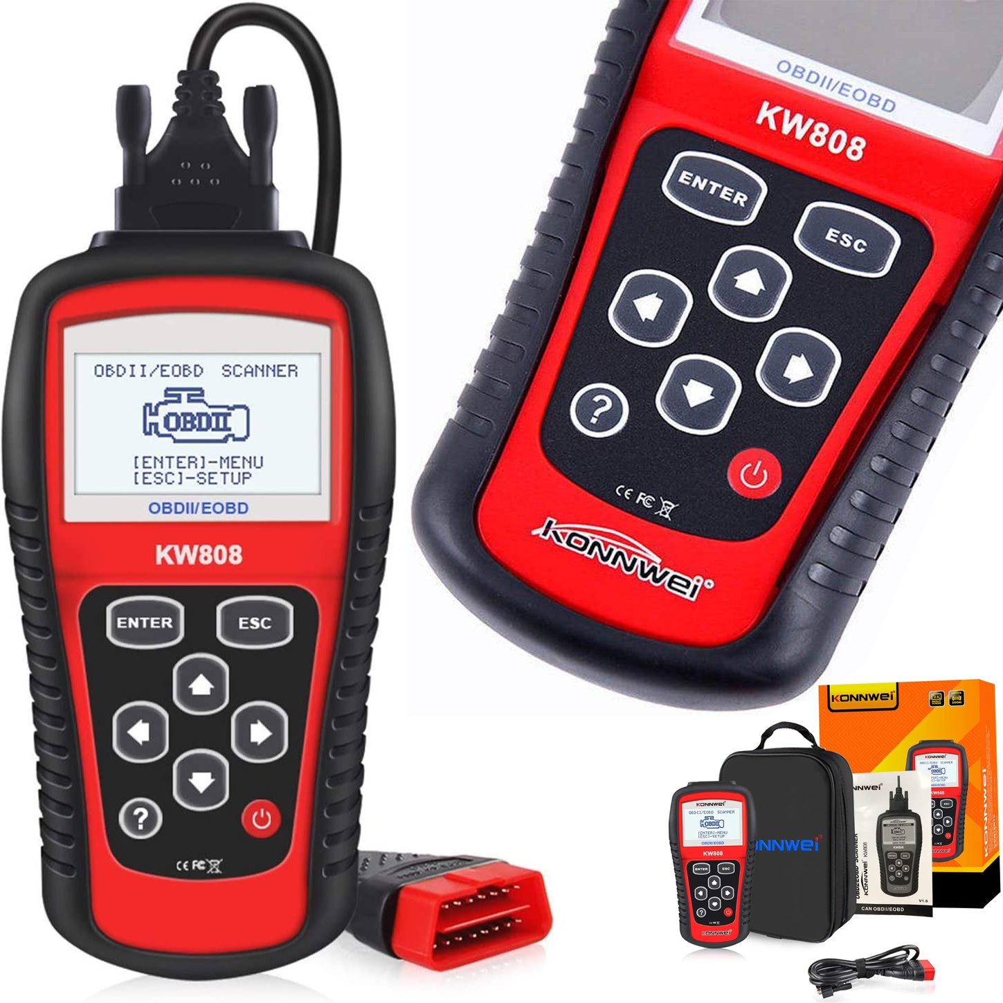 

Interfejs Diagnostyczny KW808 Konnwei Skaner OBD2