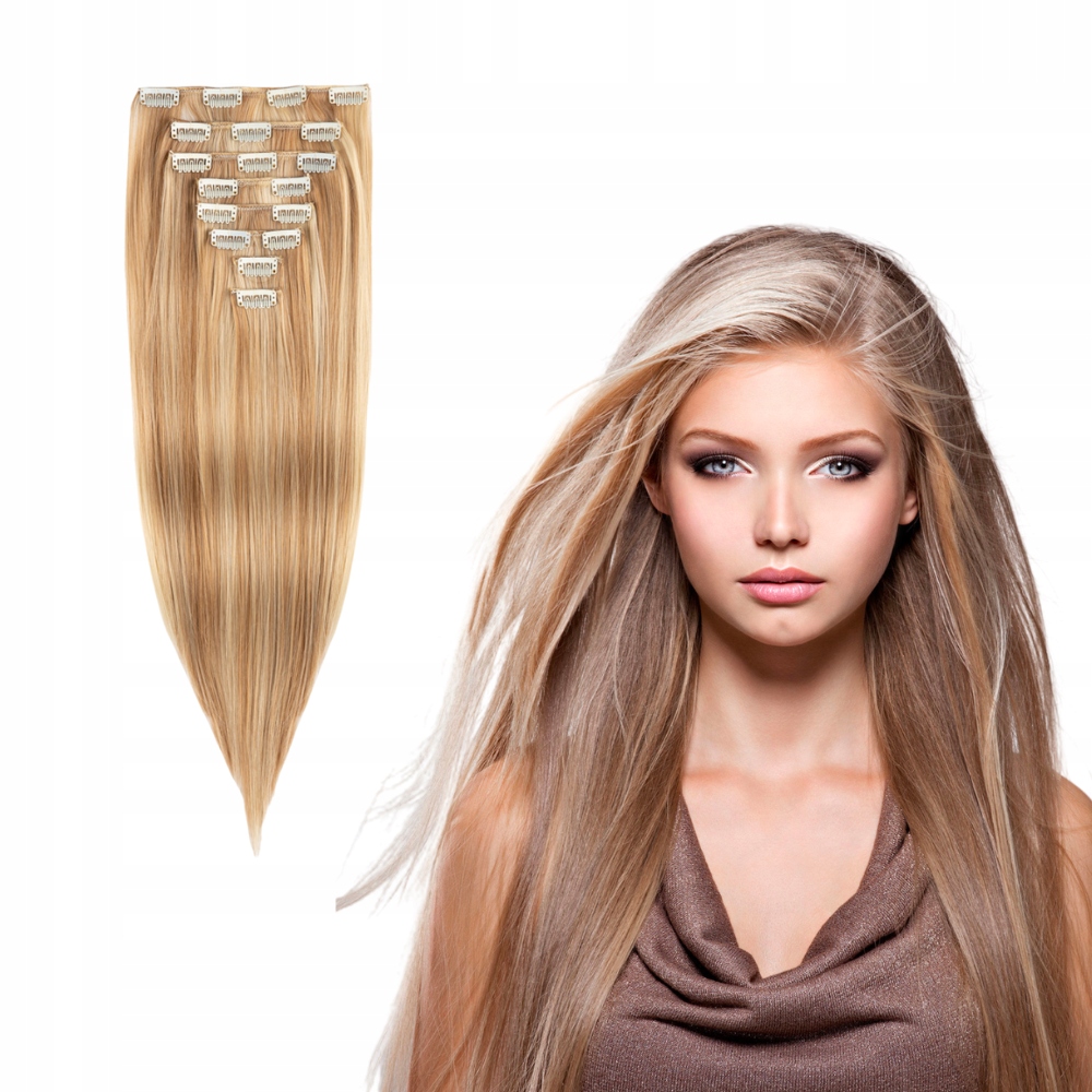 

Dopinane włosy Clip In 8 taśm 150g 47 cm #14/88