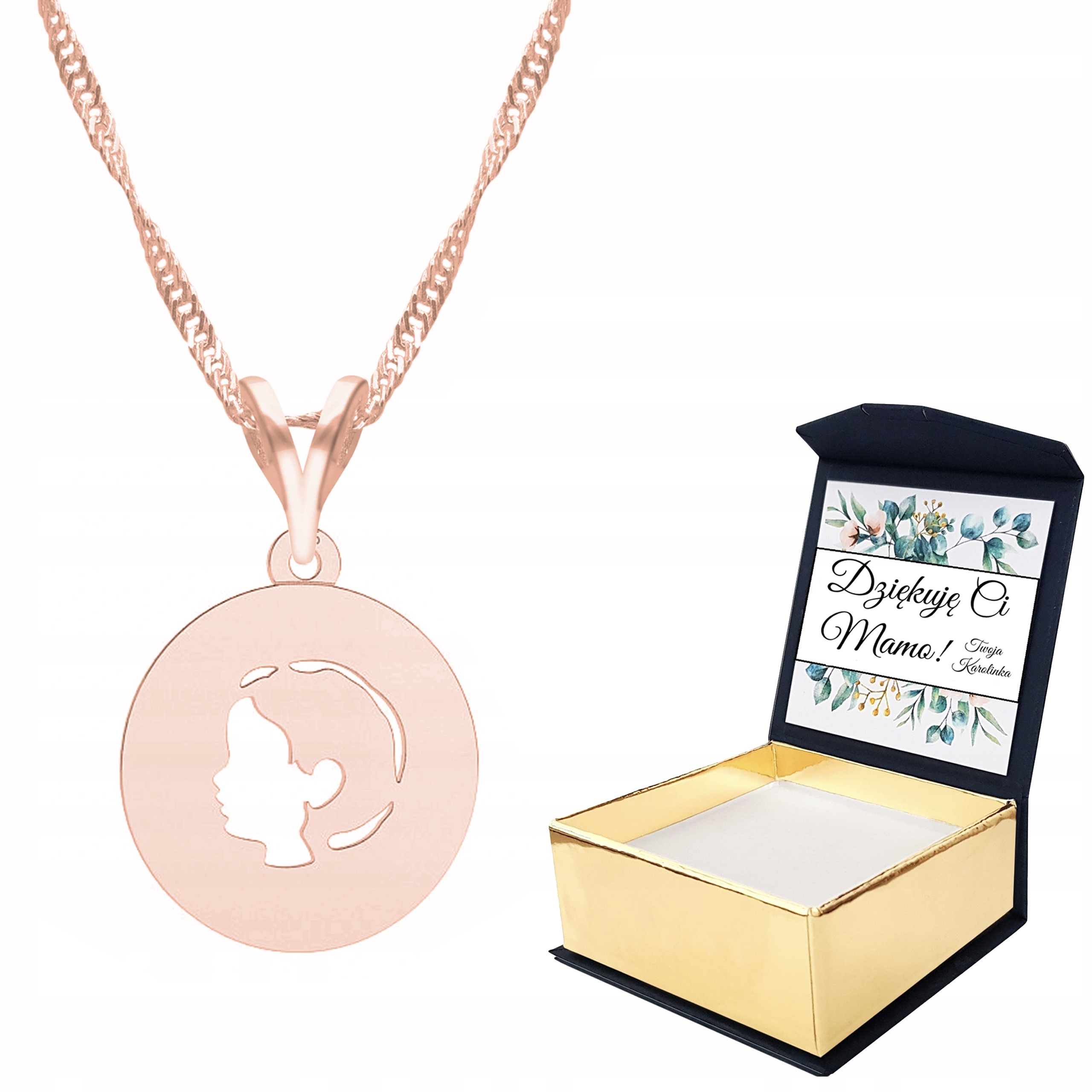 Náhrdelník růžové zlato chlapec Vlastní Potisk