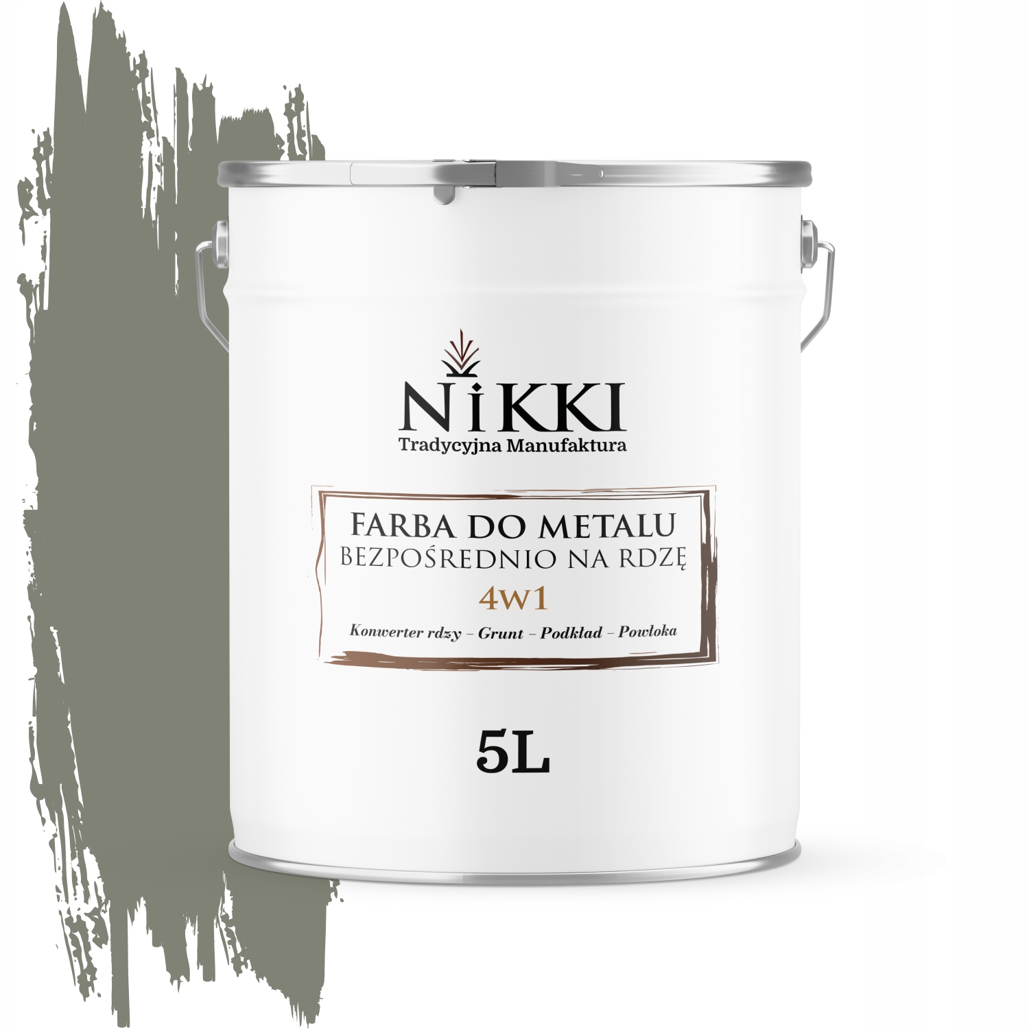 Farba Do Metalu Prosto Na Rdzę Ocynk 4w1 Cementowy Szary Ral 7033 Mat 5L