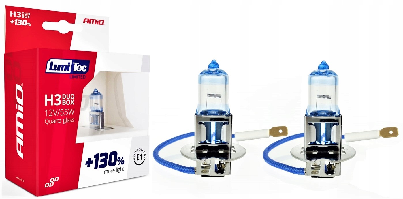 2x Żarówka H3 12V 55W Xenon Look +130% Lumitec