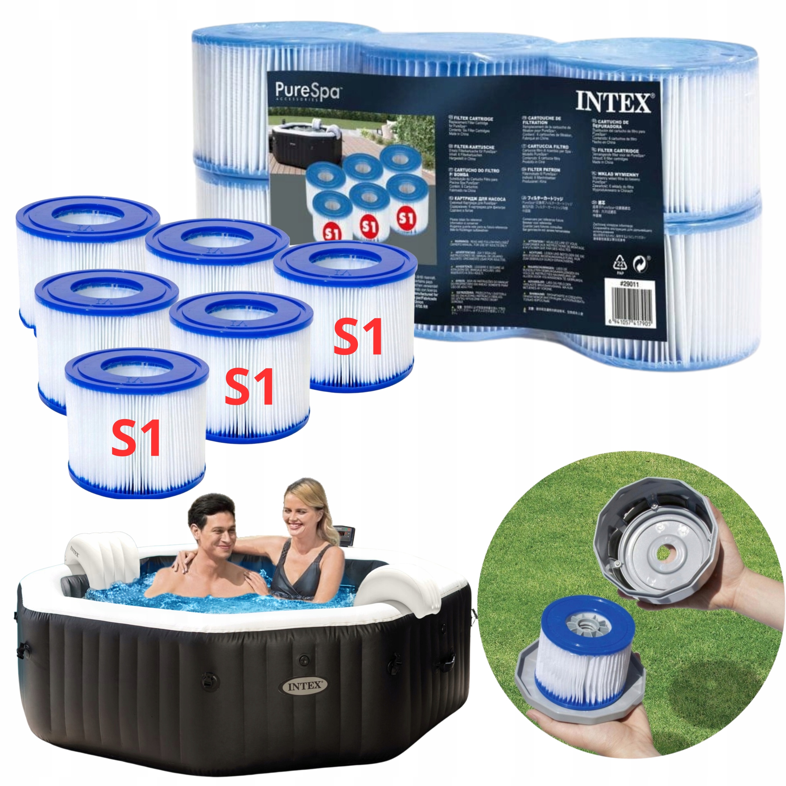 Filtr Filtry S1 Do Jacuzzi Pompy Pure Spa Intex 29011 Wkład Filtracyjny