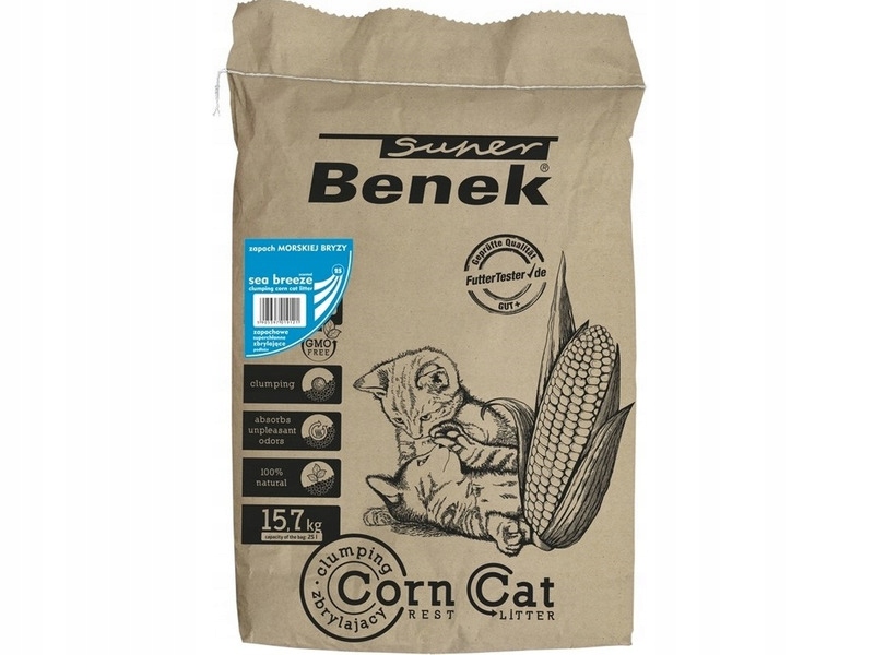 Żwirek dla kota Benek Corn Cat Morska Bryza 25 l