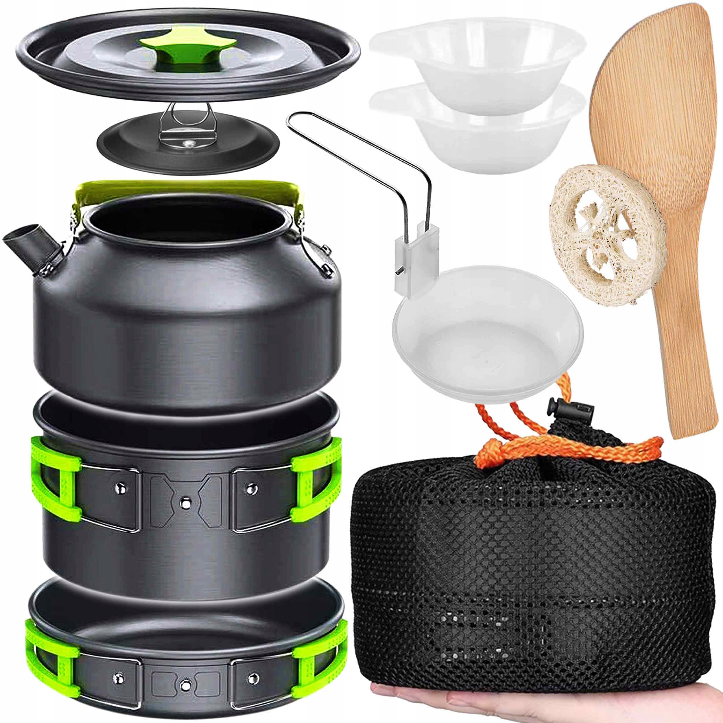 Naczynia Turystyczne Zestaw Garnków Czajnik Patelnia Garnek Na Kemping XXL