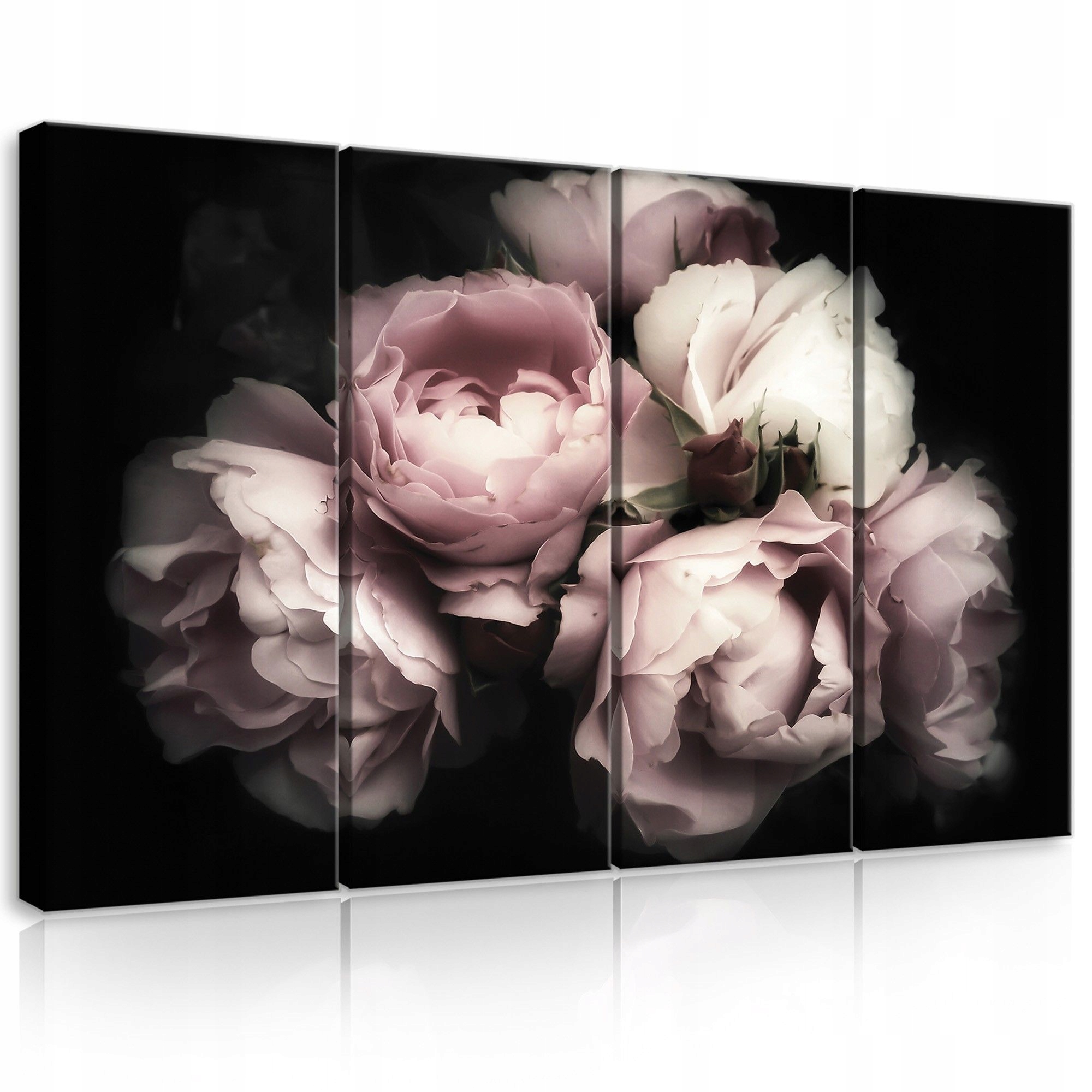 Obraz 120x80 Pivonky ružové kvety čierne pozadie dekorácia steny moderný