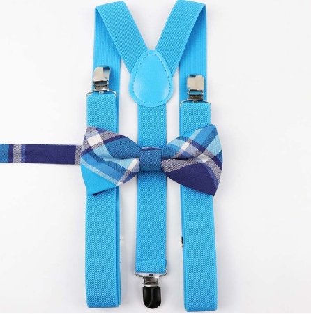 Komplet: mucha i regulowane szelki niebieskie