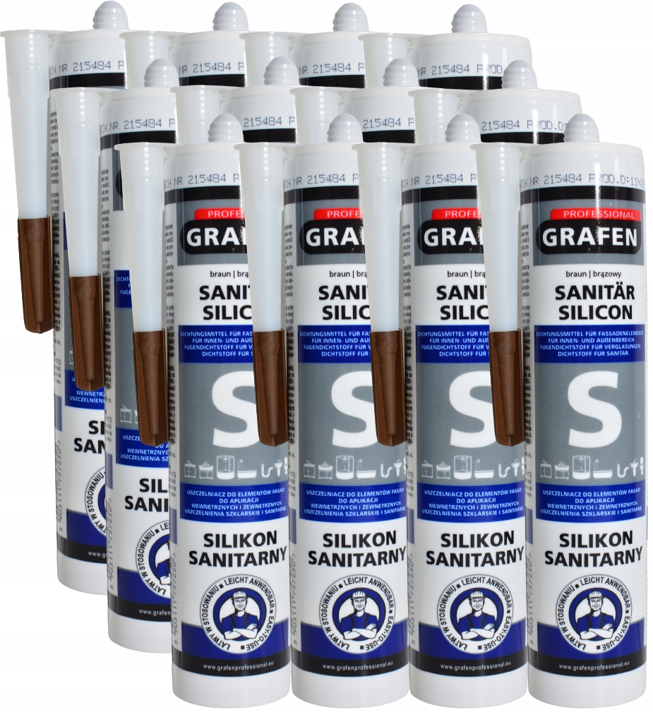 

12x Grafen silikon sanitarny brązowy brąz