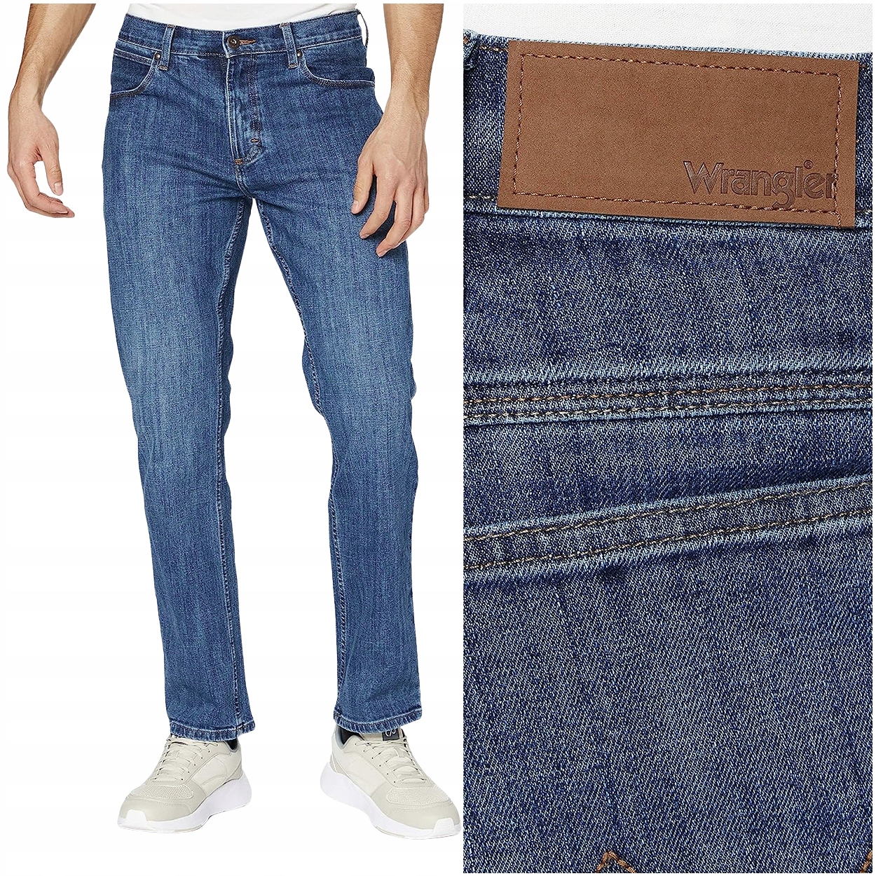 Wrangler Straight Mid Stone klasické jednoduché džínové kalhoty W38 L32