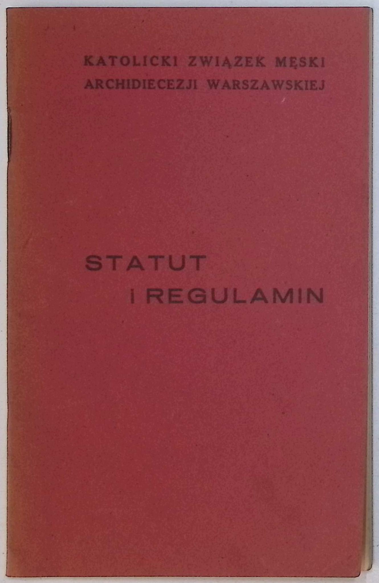 Statut i regulamin Katolicki Związek Męski Archidiecezji (1933 r.)