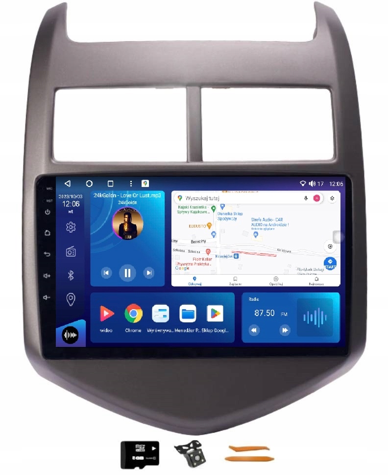 Rádio Android Navigácia M8250 Qled Carplay Lte Gps Chevrolet Aveo 3 11-14