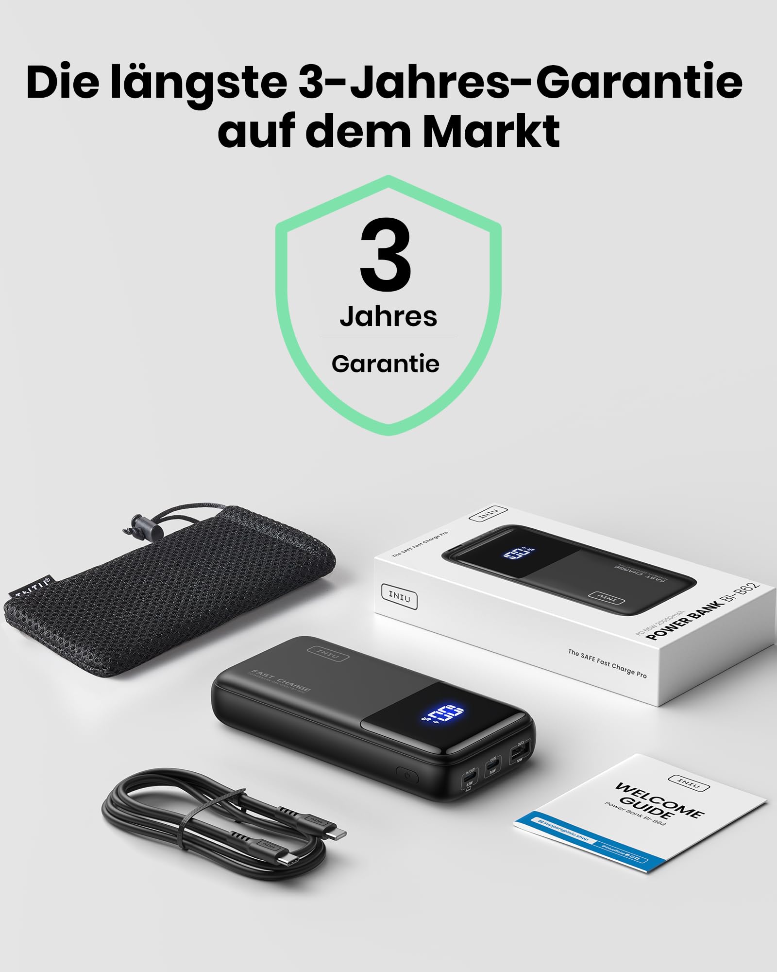 INIU Power Bank 20000mAh 65W USB C Do Telefonów i Laptopów — miniatura 8