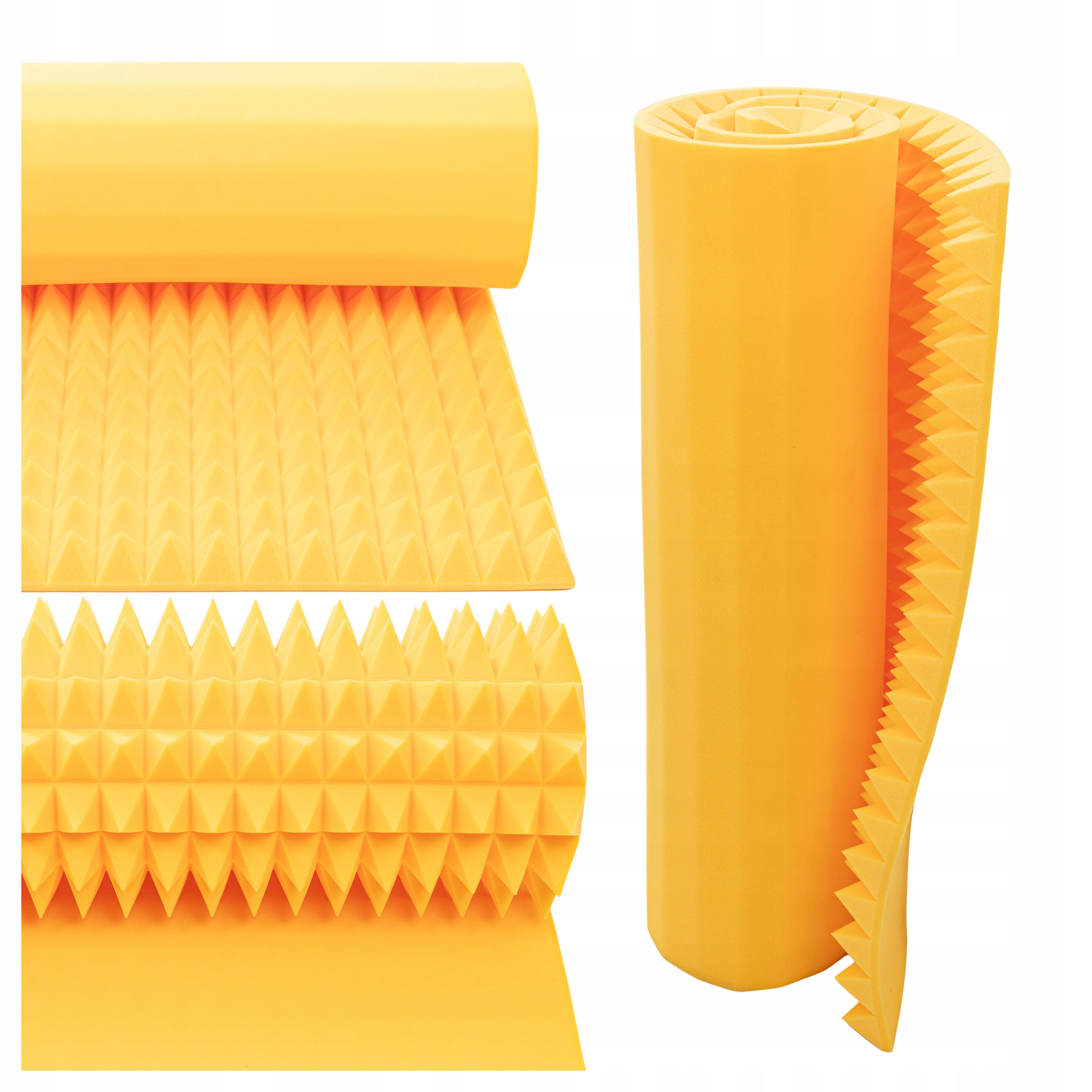 Akustický panel Bitmat pyramida žlutá redukující ozvěnu v pokoji gamera 2 m2