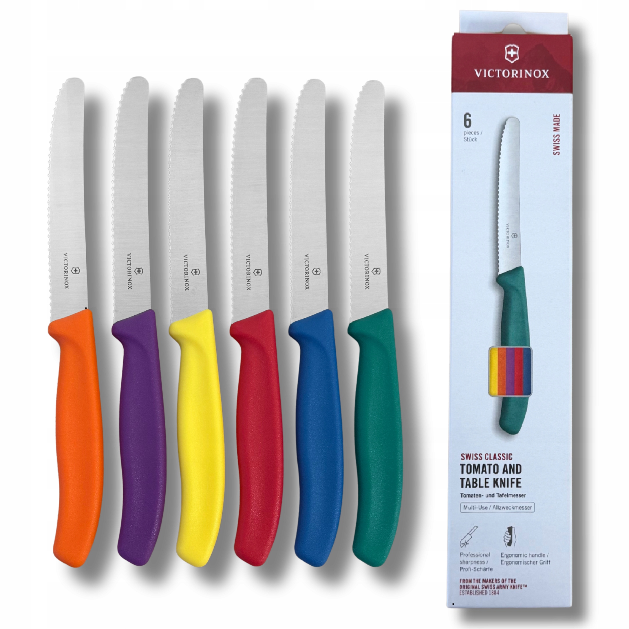 Victorinox sada šesti nožů 6.7836.6C1 6 barev (11 cm)