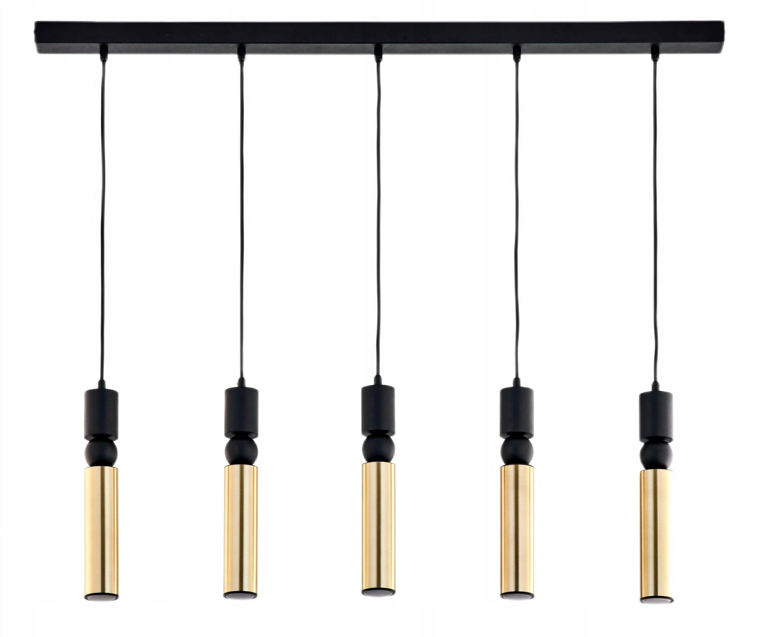 Závesná lampa Alas čierna zlatá 5xGU10 Stropná lampa do obývačky Dom