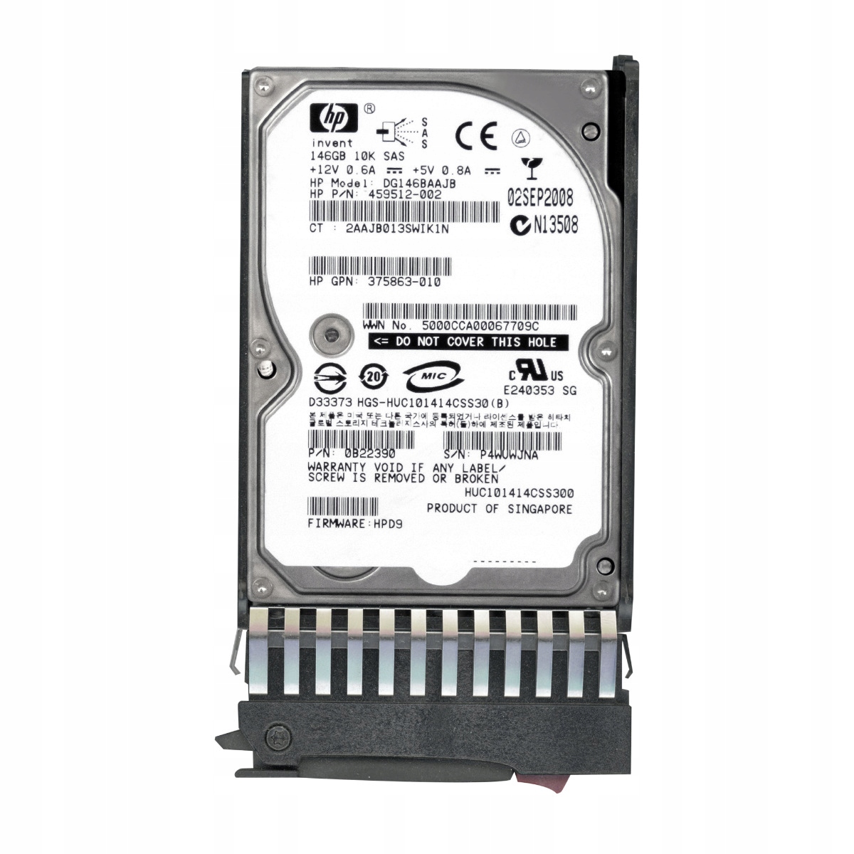 Hp 459512-002 146GB 10K 16MB Sas 2.5'' DG146BAAJB