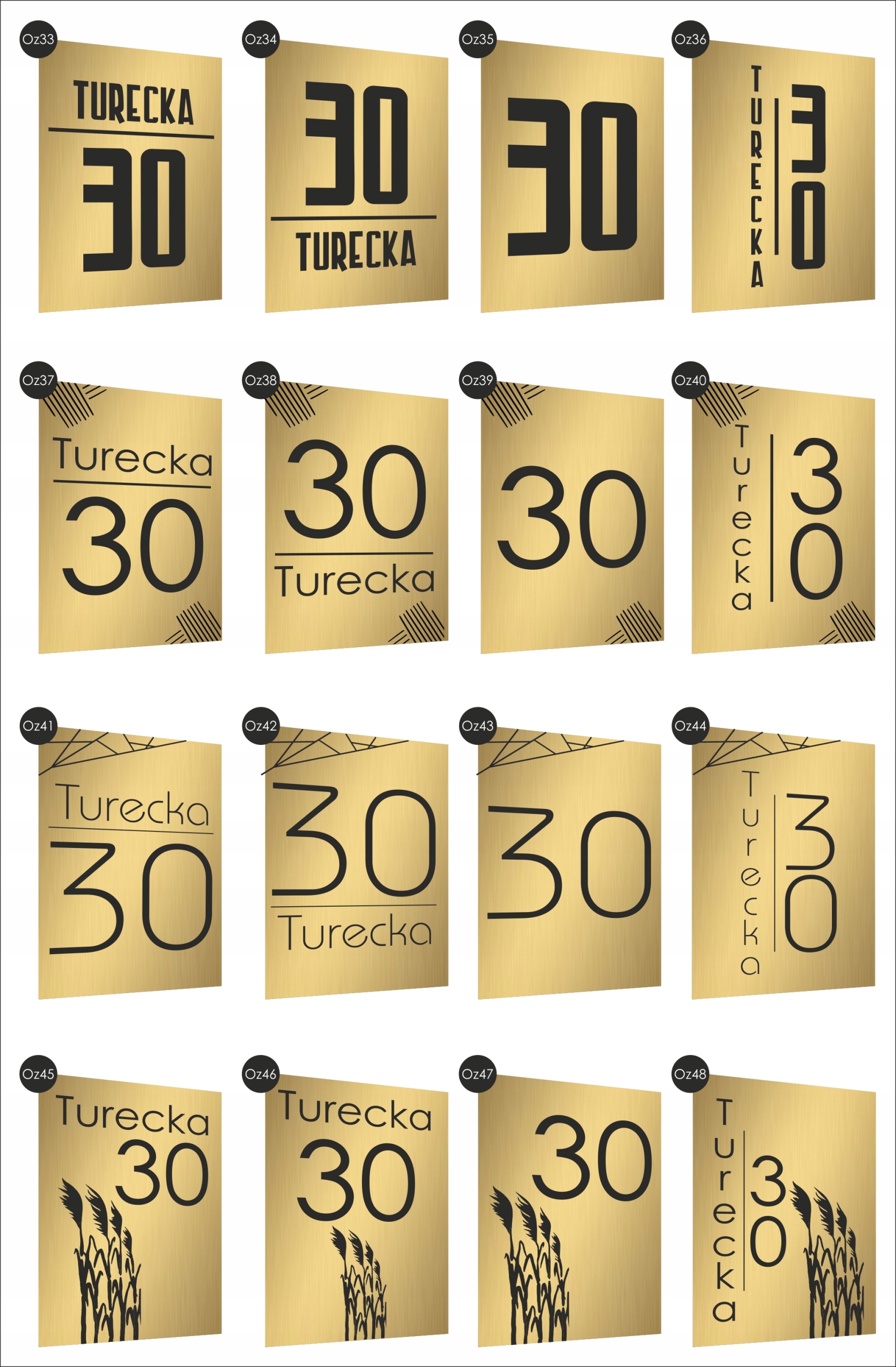 Tabliczka Tablica ADRESOWA nierdzewna dibomd 40x30 NUMER NA DOM złota Szerokość produktu 30 cm