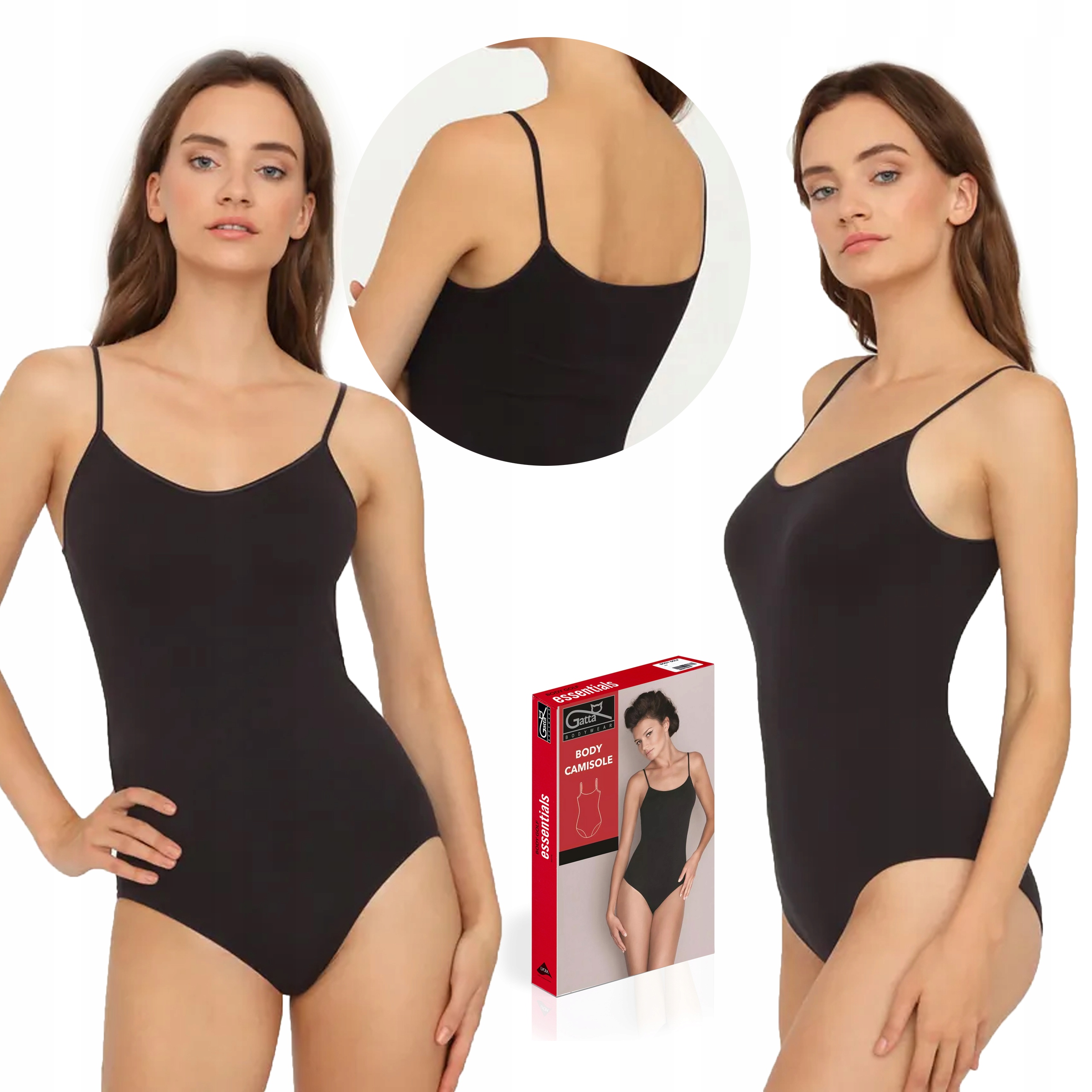 

Bezszwowe Body Gatta Camisole, czarne, L