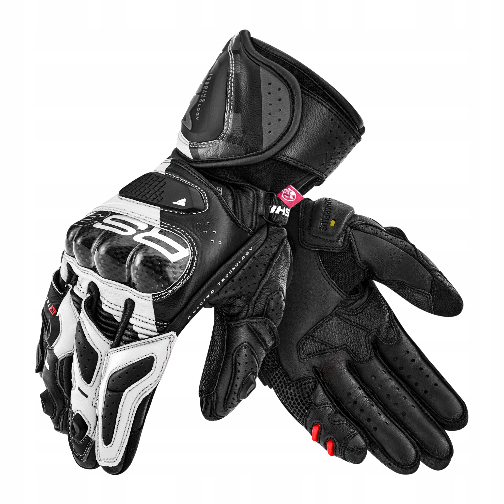 Dámske dlhé kožené motocyklové rukavice Shima RS-3 Lady White L