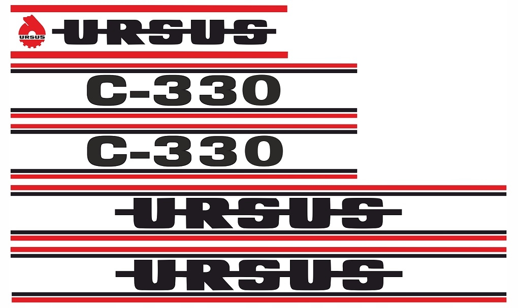 Napis ursus naklejki C-330 C330 komplet naklejek