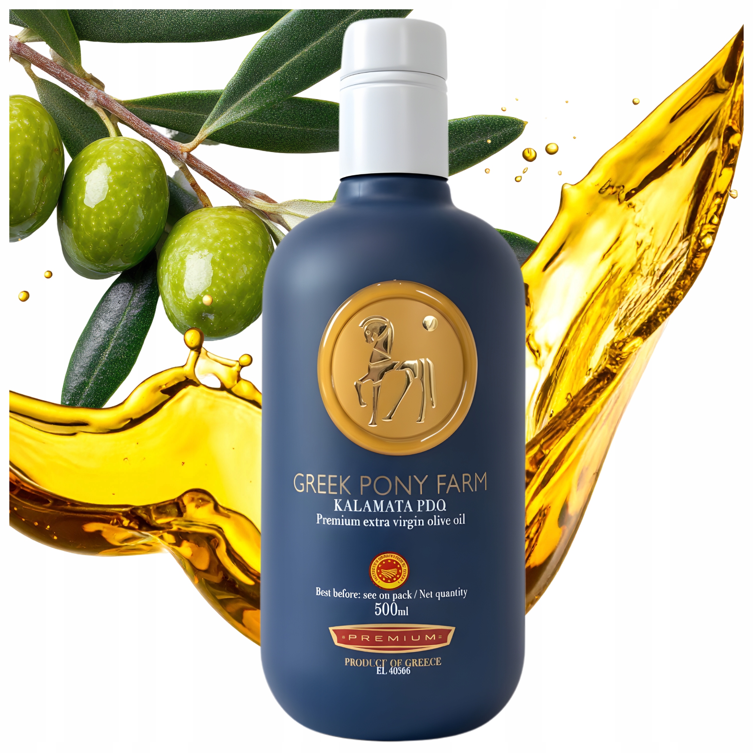 Levně Extra Panenský Řecký Olivový Olej 500 ML Řecký Pony Farm Kalamata P.d.o.