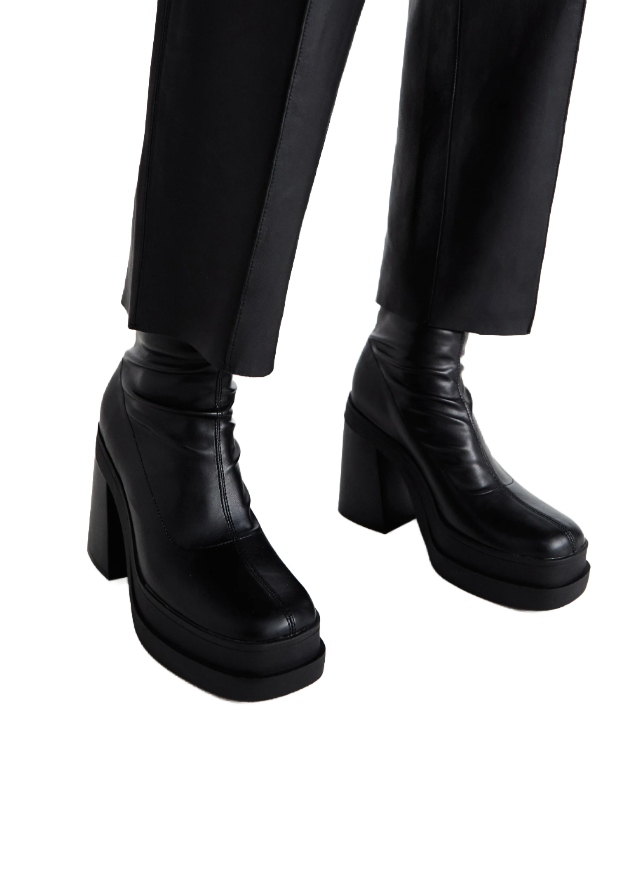 Even&odd Černé Kotníkové Boty Platformy Na Sloupku Nad Kotník 40 J_a