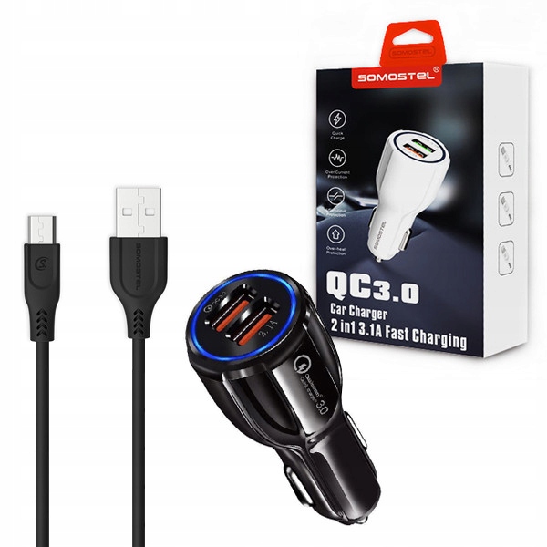 

Ładowarka Samochodowa 3A Kabel Micro do Oppo A12