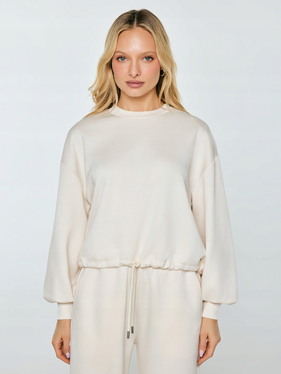 Big Star Mikina z viskózy krémová Lunara 102 L