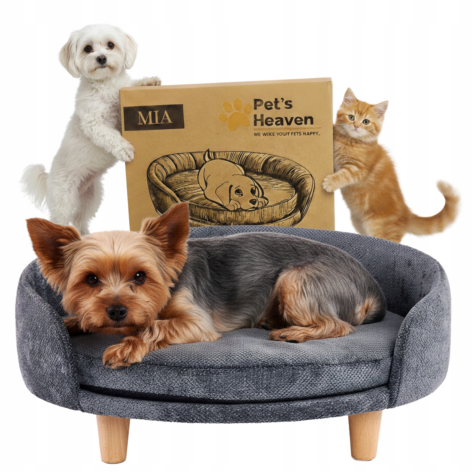 Pohovka pro psa kočku teplé potah pro zvířata pohovka 53x44 cm