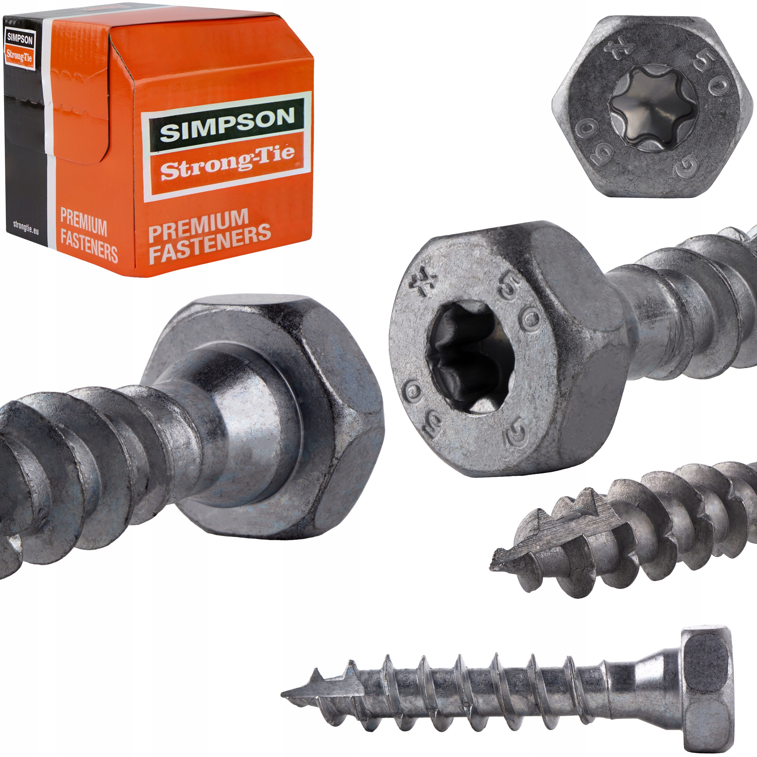 Tesařské vruty 10x50 mm 50 ks s šestihrannou hlavou Torx Simpson Ssh