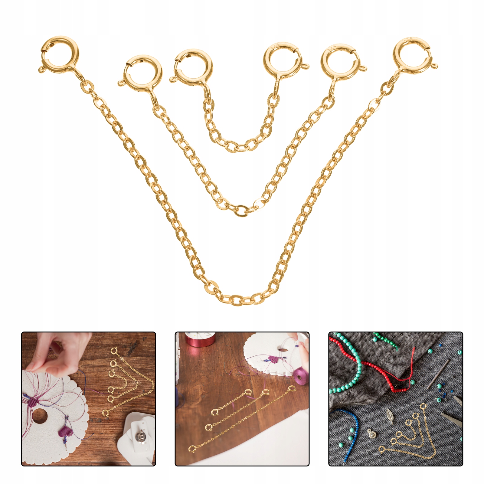 PRZEDŁUŻACZ ŁAŃCUCHA DO BRANSOLETKI DIY Długość całkowita 6 cm