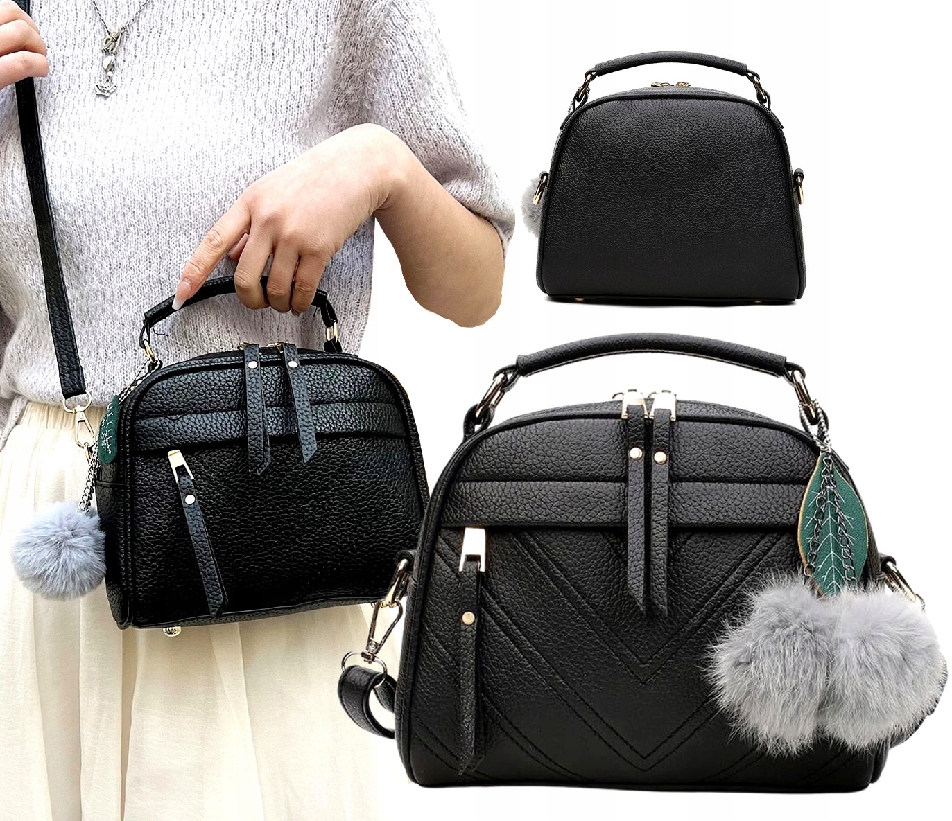 

Damska Torebka skórzana klasyczna na ramię miejska