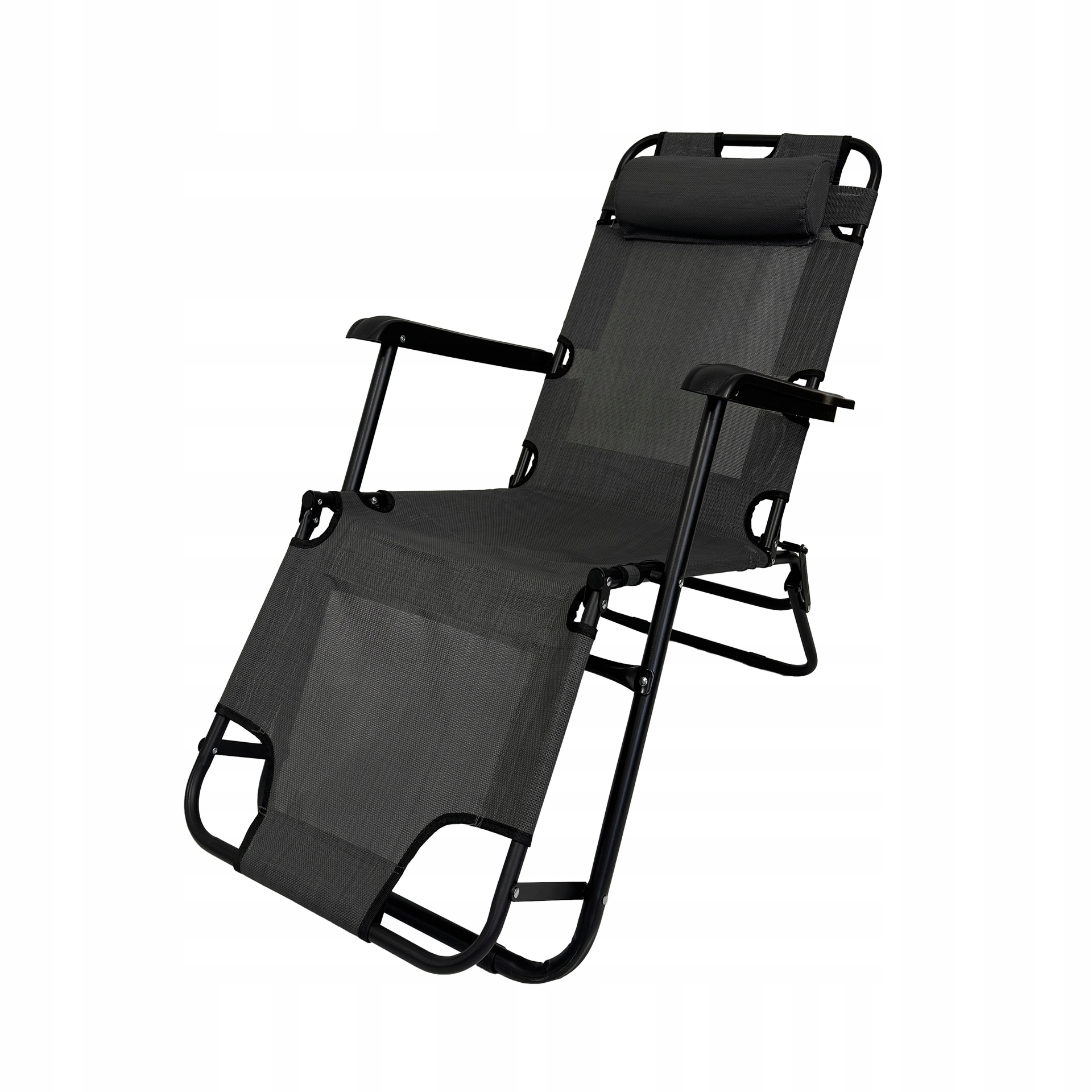 Шезлонг OGRD шезлонг патио складной с подушкой RIVIERA C. серый