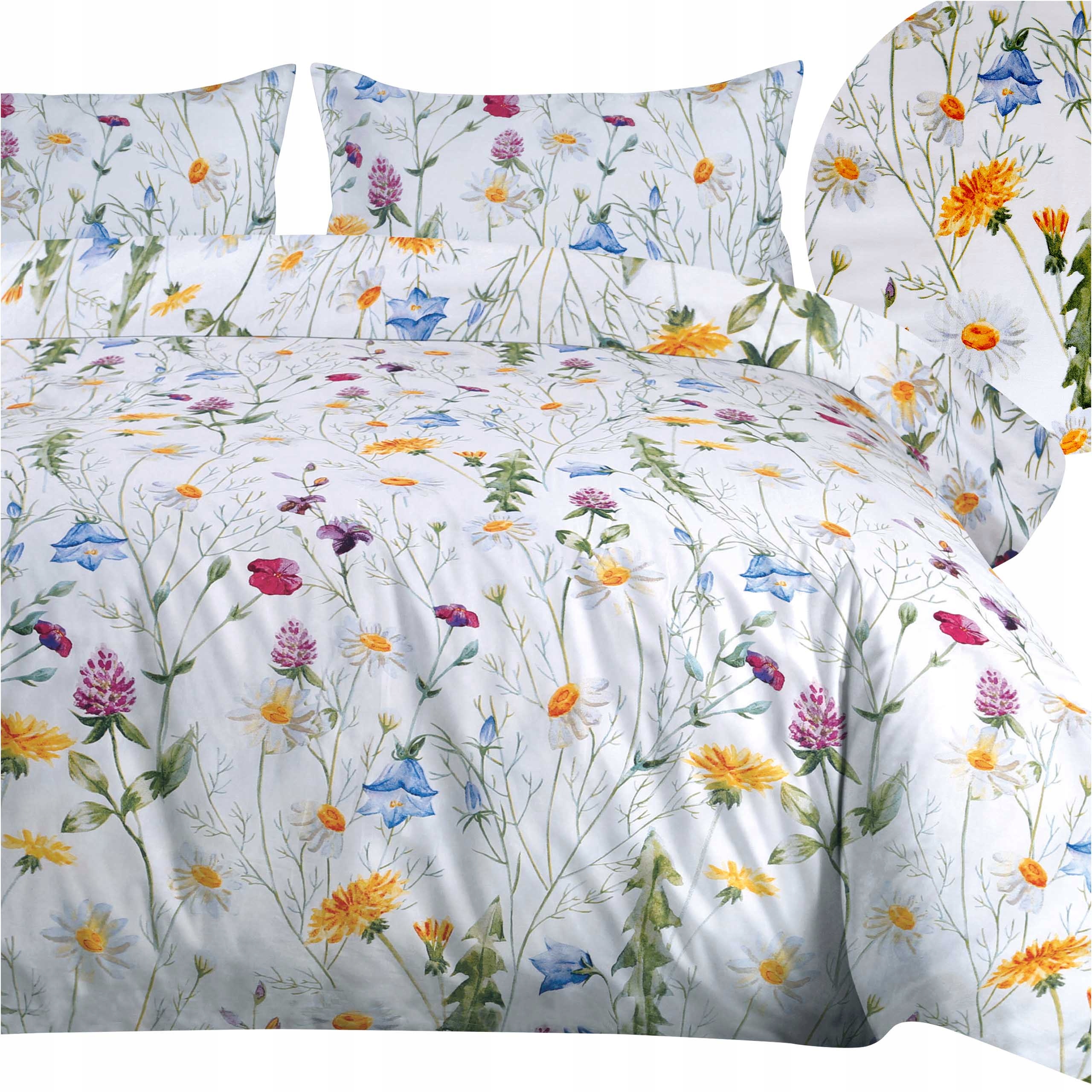 Povlečení bavlněné 220x200, přírodní materiál – jarní vzory