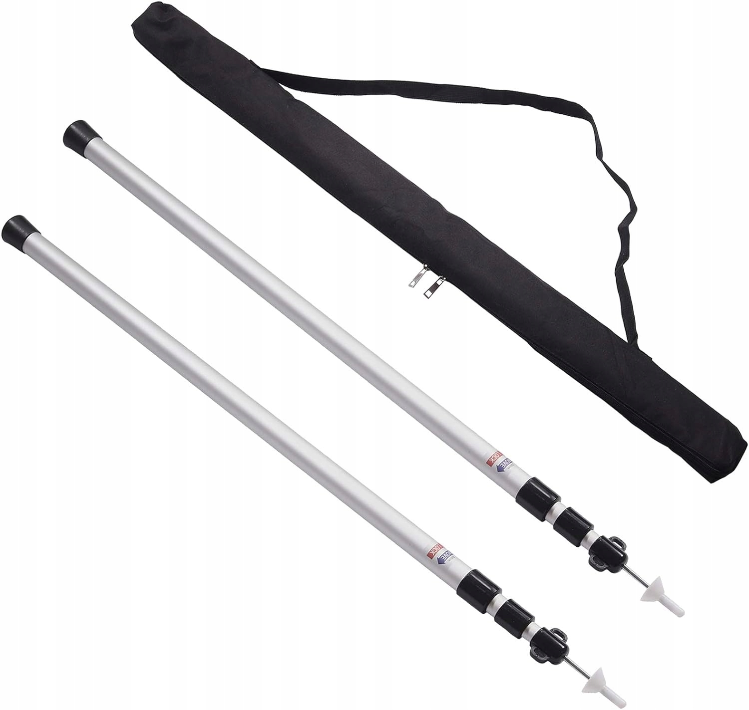 2SZT Aluminiowy Teleskopowy Stelaż Do Namiotu Srebro 90-230CM
