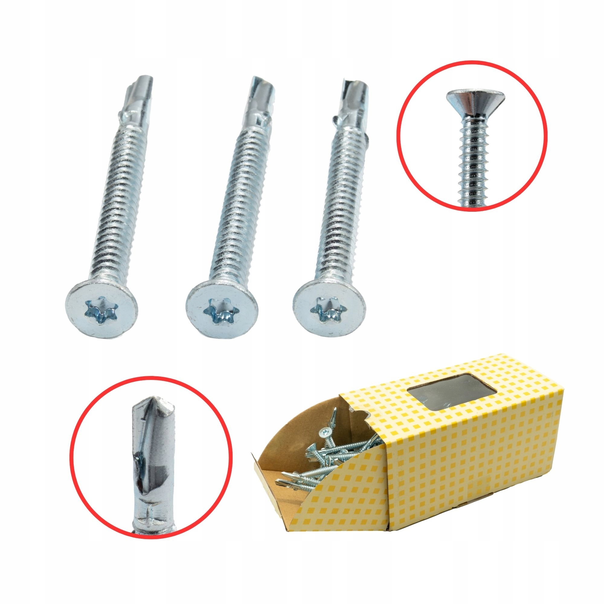 Wkręty samowiercące drewno do metalu 4,8 x45 mm Pgb 500 szt.