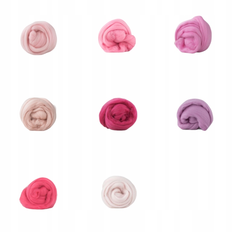 Sada česané vlny 19mic Odstíny Růže 8x50g