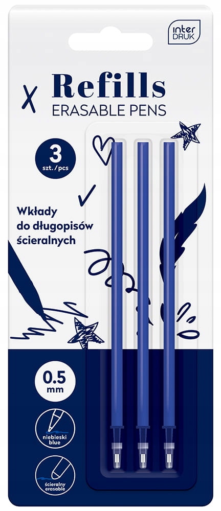 

Wkłady długopis ścieralnego Refills Interdruk 3szt