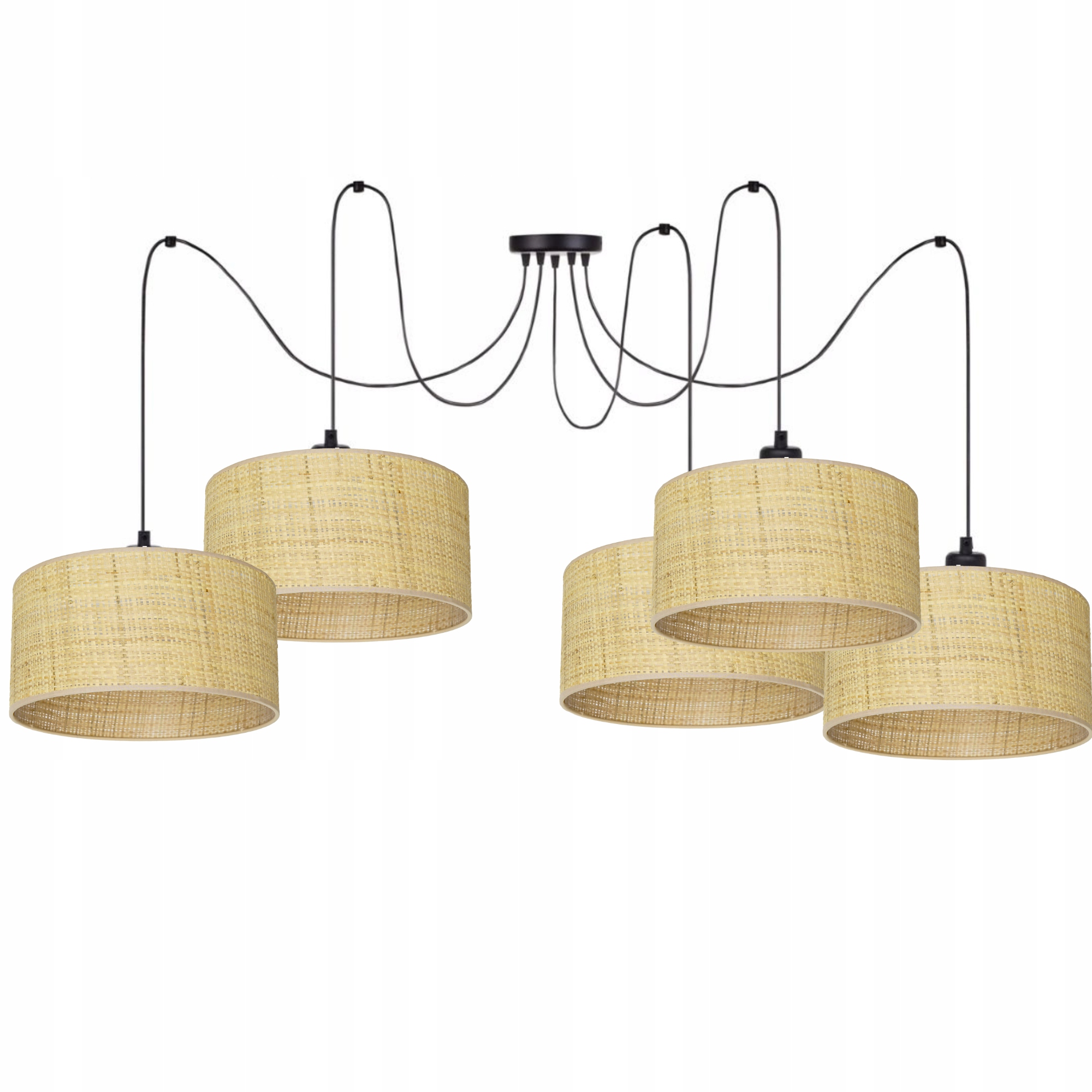 Závesná Stropná Lampa Ratanová Boho Pavúk Spider Ratanové Tienidlo 30 CM Bambus