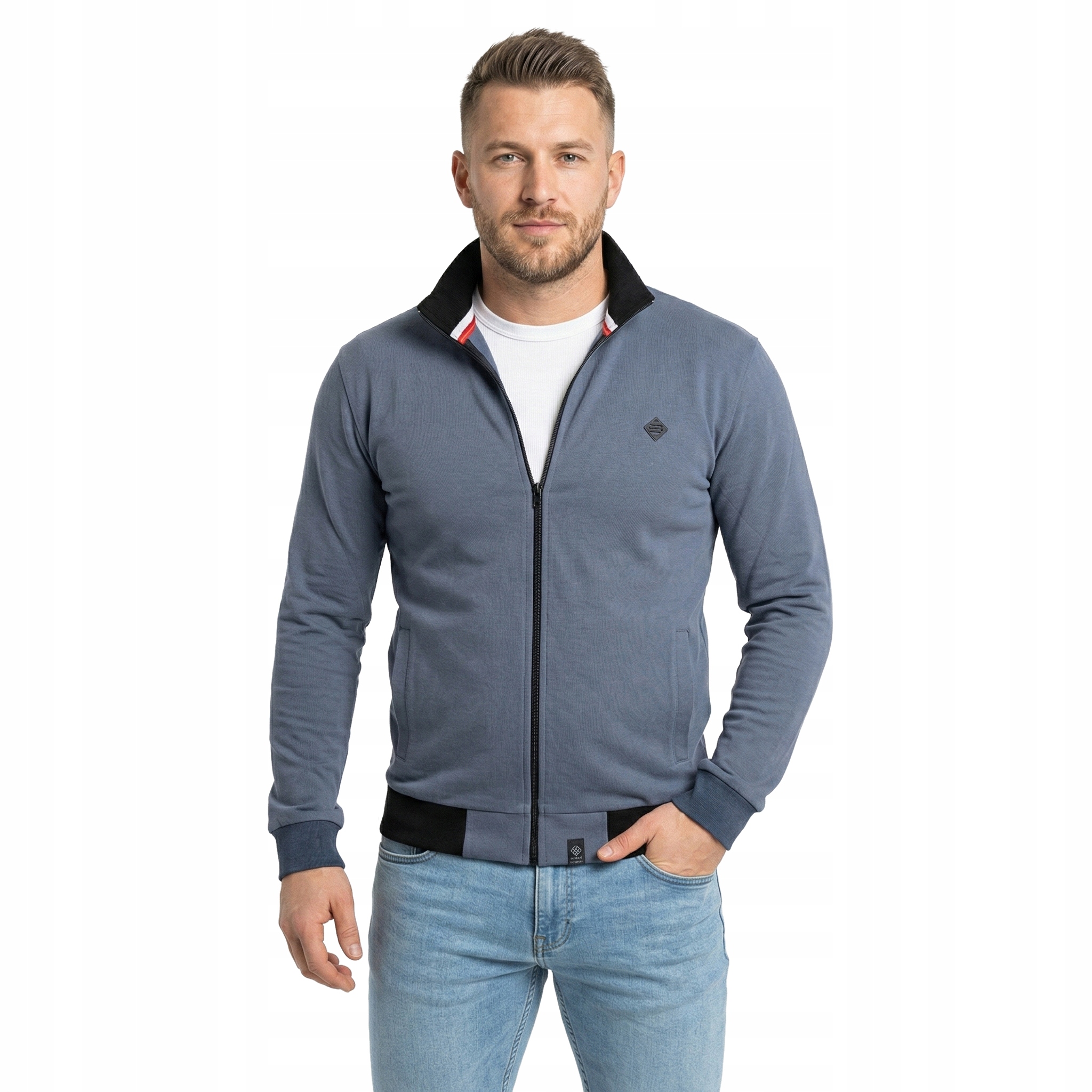 Bluza męska niebieska Bastion rozpinana bawełniana letnia sportowa BR28 M