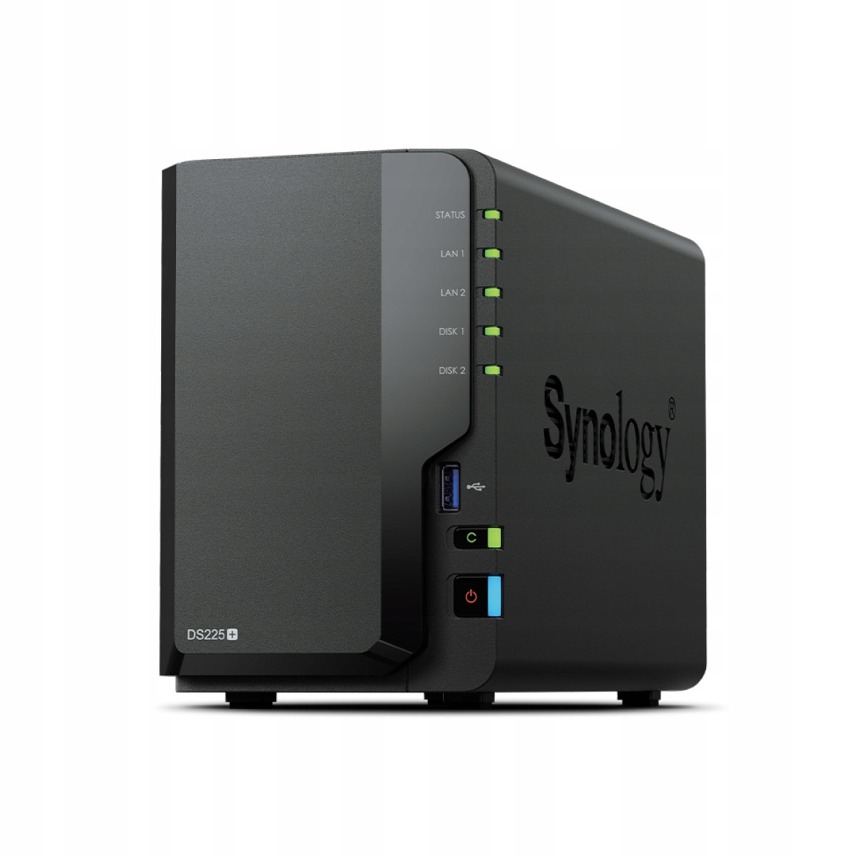 Synology DS225+ 2-zátokový Nas server, Intel Celeron, 2GB Ram, 1x 1GbE,