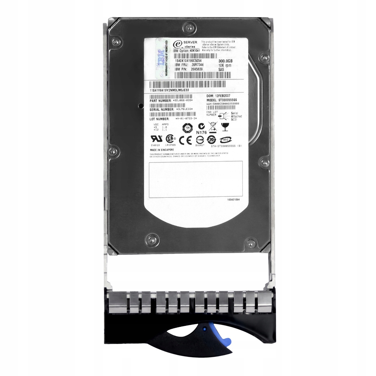 Ibm 39R7344 26K5839 300GB 10K 16MB Sas 3.5'' ST3300555SS