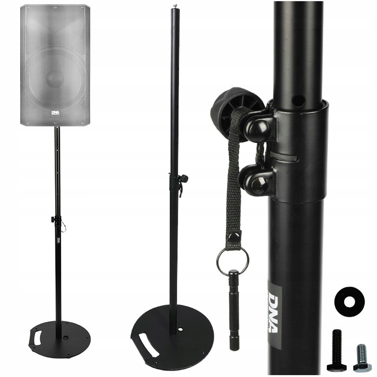 Statyw Kolumnowy Regulowany 110-118cm Do 50KG Okrągła Podstawa Stabilny Dna